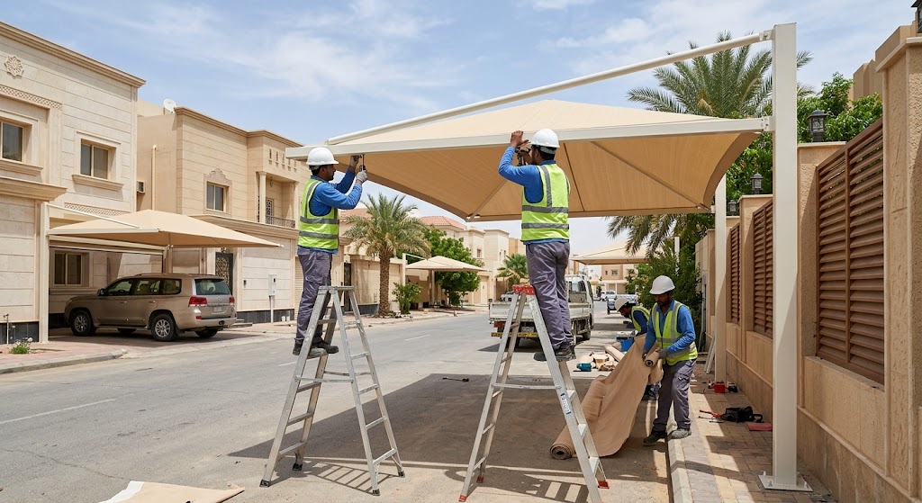 مظلات هرمية ومخروطية بالرياض بأرقى التصاميم الهندسية وأجود خامات التغطية المعتمدة