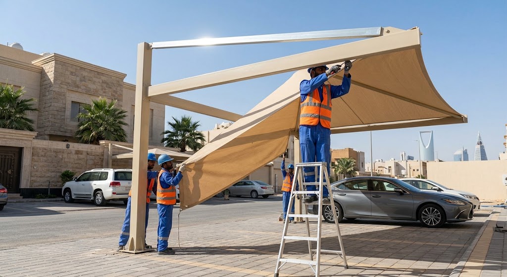 مظلات وسواتر حي الفلاح الرياض بأحدث التصاميم وأفضل الخامات
